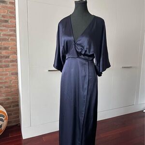 Aritzia Navy Blue Wrap Dress